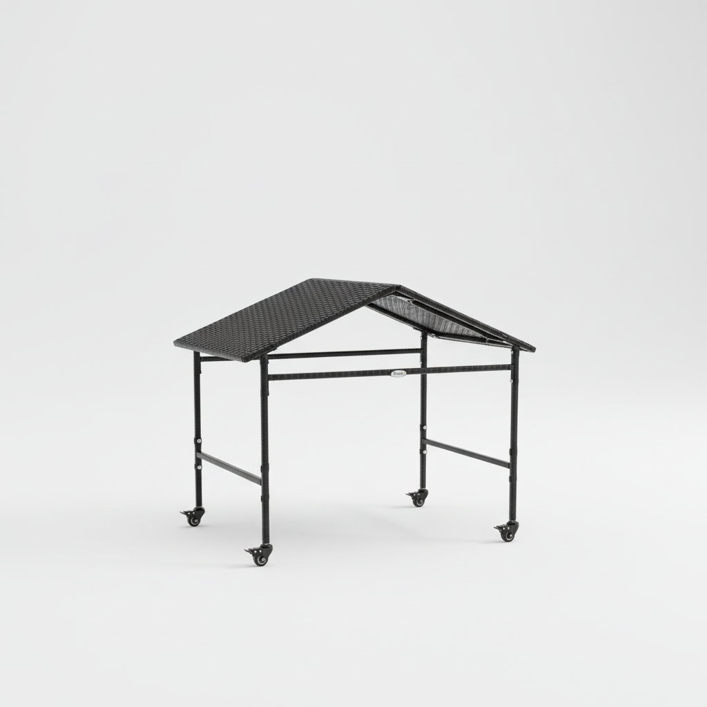 Outdoor Rattan Dog Shade Shelter with Wheels