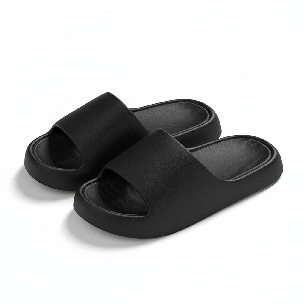Solid Thick-soled Home Slippers Summer Non-slip Floor Bathroom Slipper For Women Men's House Shoes