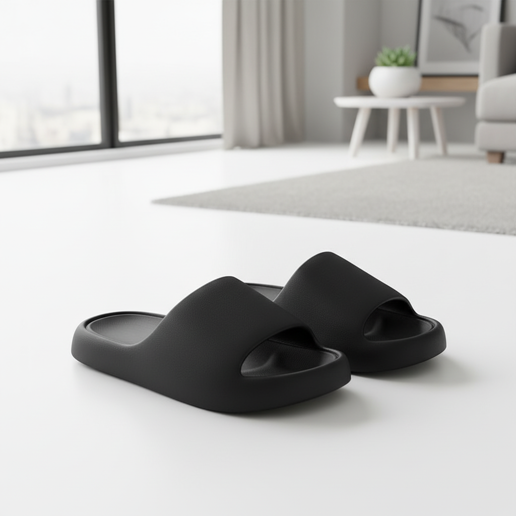 Solid Thick-soled Home Slippers Summer Non-slip Floor Bathroom Slipper For Women Men's House Shoes