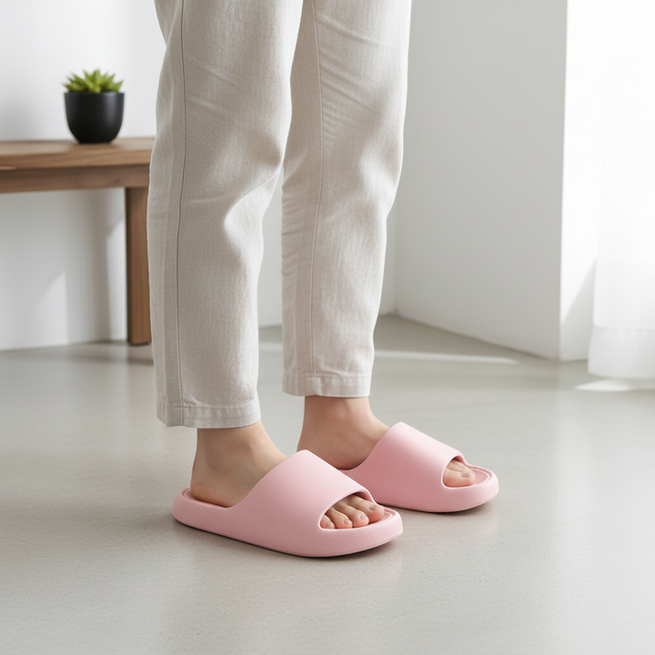 Solid Thick-soled Home Slippers Summer Non-slip Floor Bathroom Slipper For Women Men's House Shoes