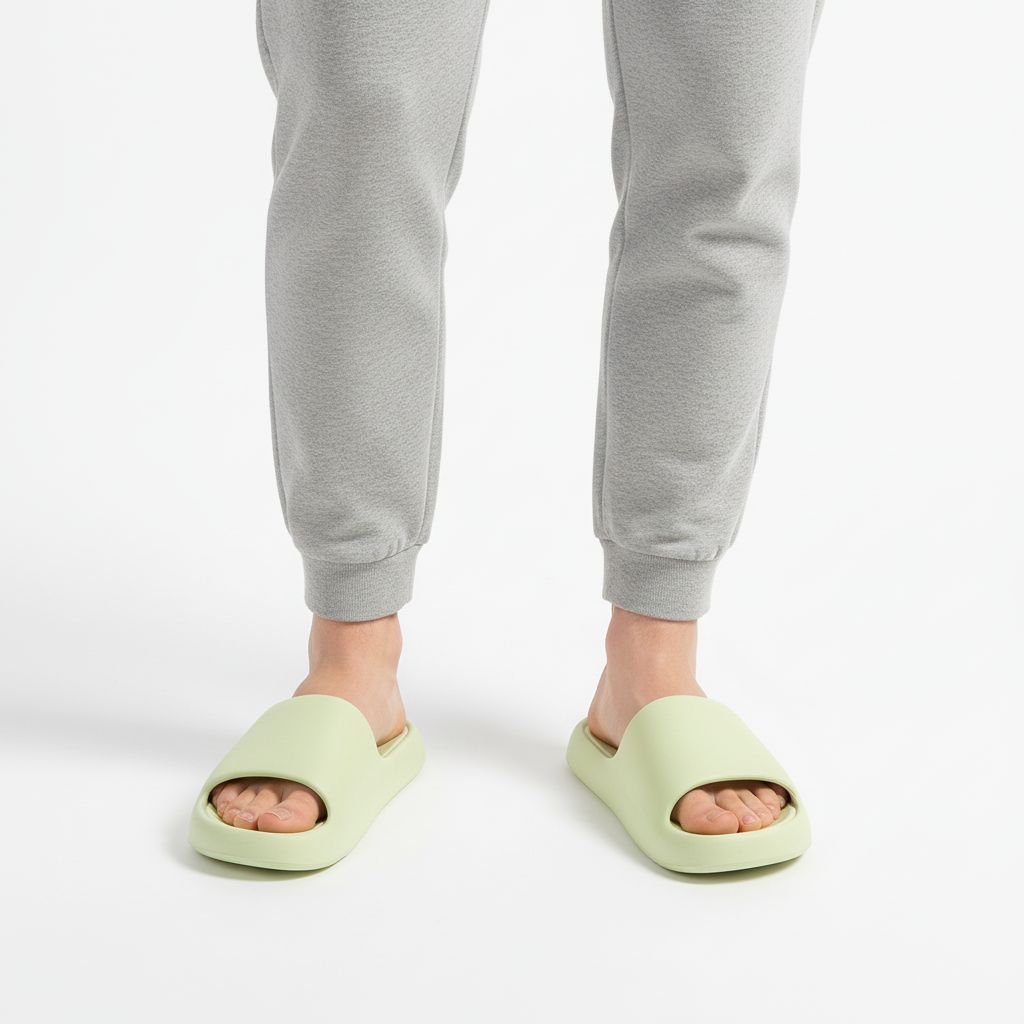 Solid Thick-soled Home Slippers Summer Non-slip Floor Bathroom Slipper For Women Men's House Shoes
