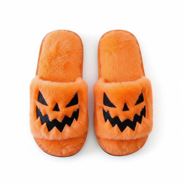 Halloween Shoes Winter Cute Warm Home Slippers Women
