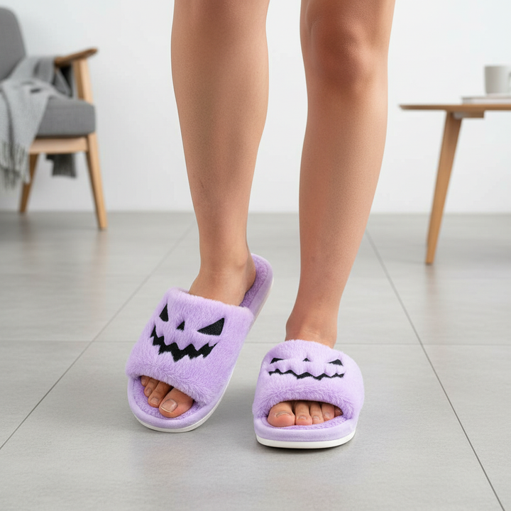 Halloween Shoes Winter Cute Warm Home Slippers Women