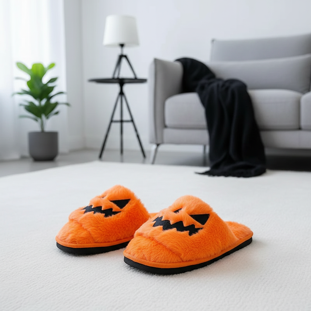 Halloween Shoes Winter Cute Warm Home Slippers Women