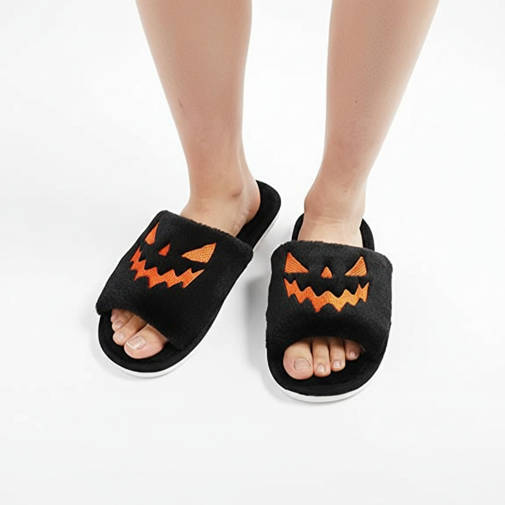 Halloween Shoes Winter Cute Warm Home Slippers Women