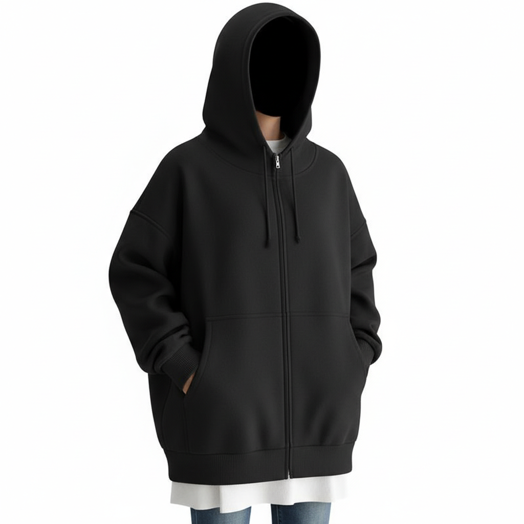 Oversized S-5XL Women Loose Hooded Coats Autumn Female Tie Collar Long Sleeve Zipper Up Add Velvet Long Sweatshirt
