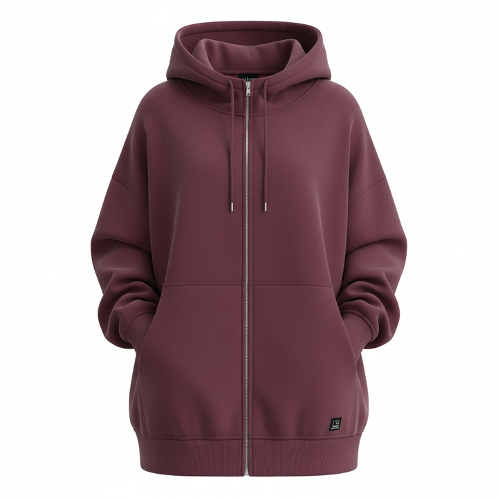 Oversized S-5XL Women Loose Hooded Coats Autumn Female Tie Collar Long Sleeve Zipper Up Add Velvet Long Sweatshirt