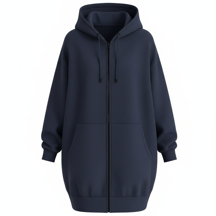Oversized S-5XL Women Loose Hooded Coats Autumn Female Tie Collar Long Sleeve Zipper Up Add Velvet Long Sweatshirt
