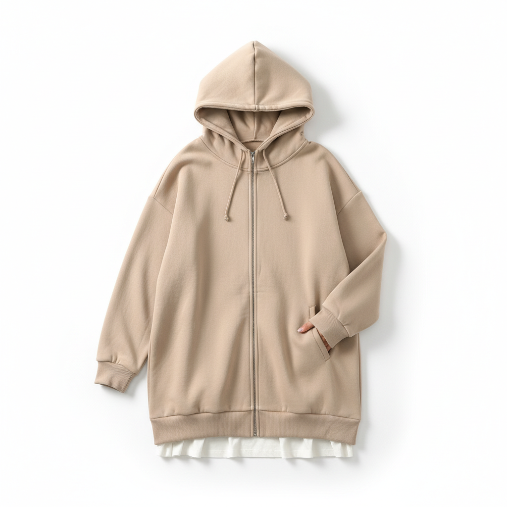 Oversized S-5XL Women Loose Hooded Coats Autumn Female Tie Collar Long Sleeve Zipper Up Add Velvet Long Sweatshirt