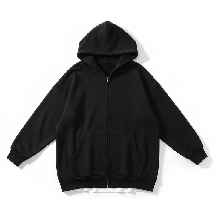 Oversized S-5XL Women Loose Hooded Coats Autumn Female Tie Collar Long Sleeve Zipper Up Add Velvet Long Sweatshirt