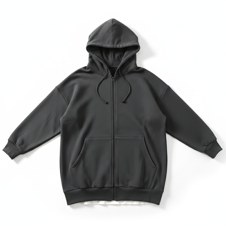 Oversized S-5XL Women Loose Hooded Coats Autumn Female Tie Collar Long Sleeve Zipper Up Add Velvet Long Sweatshirt