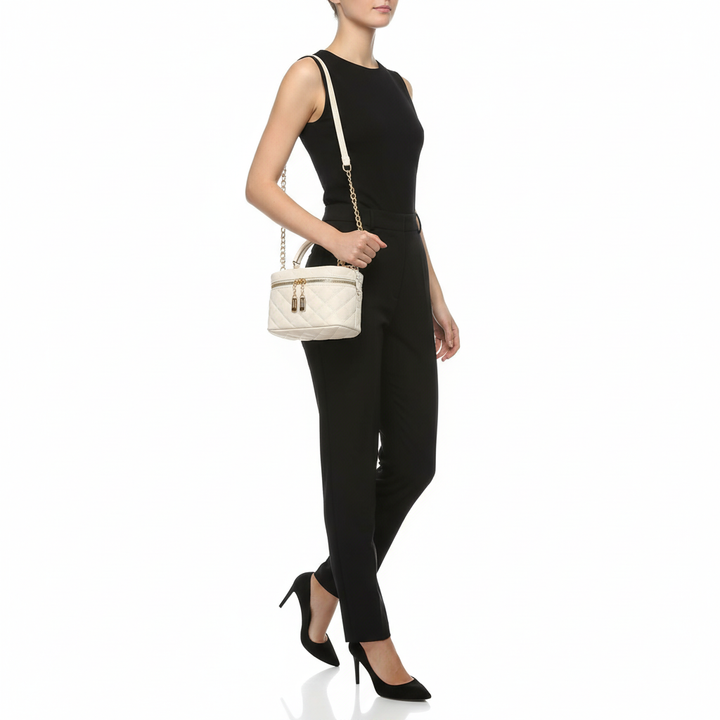 Quilted PU Leather Mini Handbag – Stylish Chain Crossbody Bag for Women