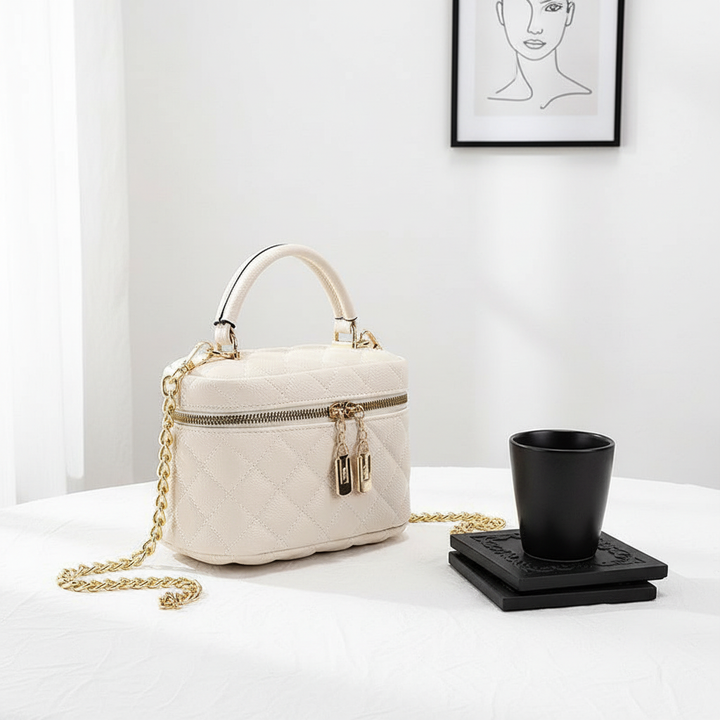 Quilted PU Leather Mini Handbag – Stylish Chain Crossbody Bag for Women
