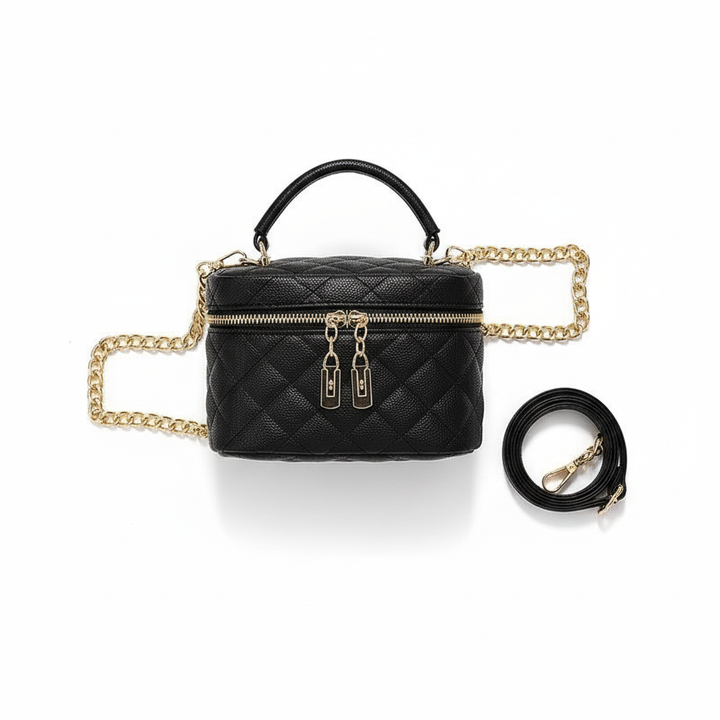 Quilted PU Leather Mini Handbag – Stylish Chain Crossbody Bag for Women