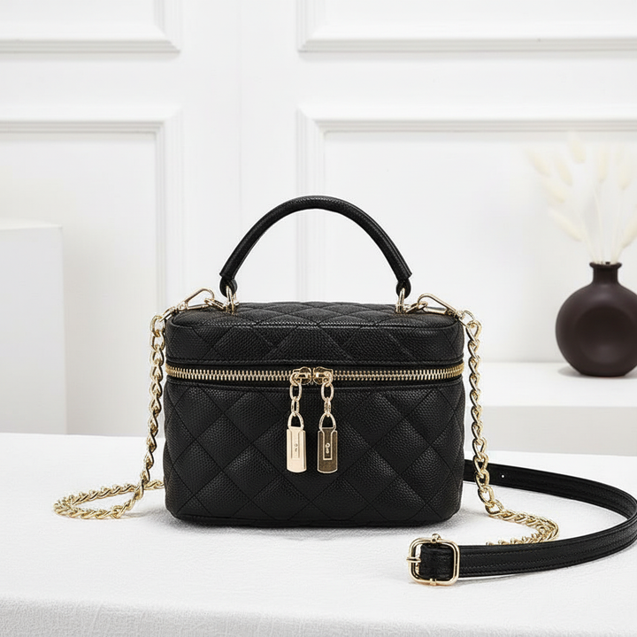 Quilted PU Leather Mini Handbag – Stylish Chain Crossbody Bag for Women