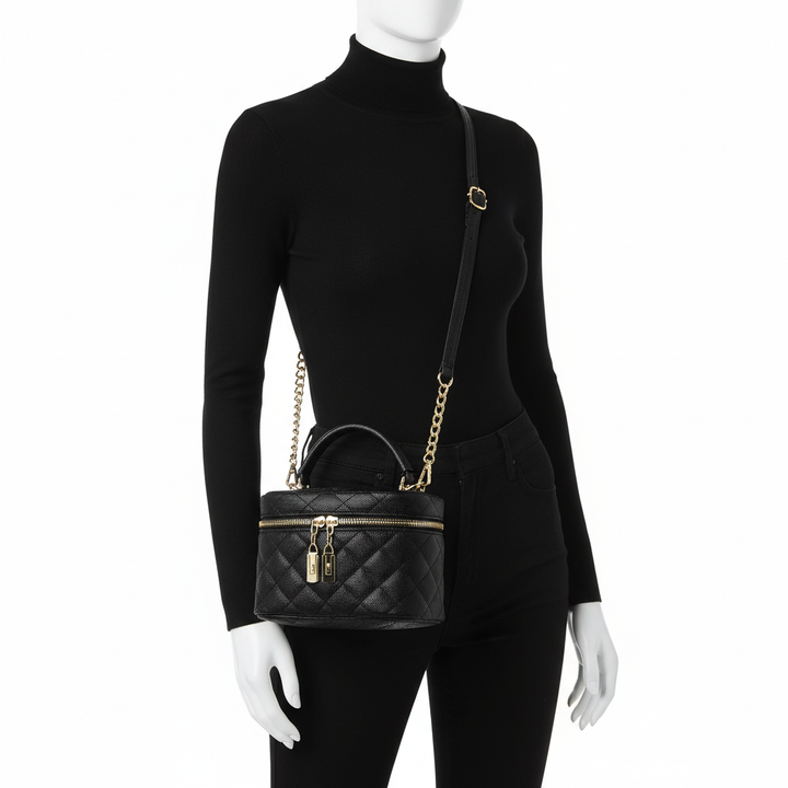 Quilted PU Leather Mini Handbag – Stylish Chain Crossbody Bag for Women