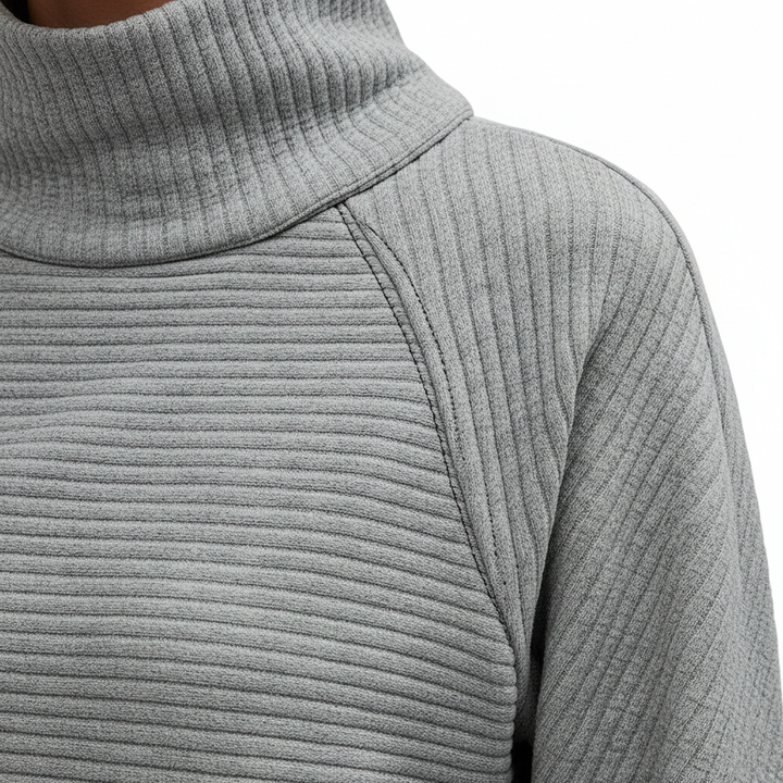 Zipper Stand Collar Pullover Sweatshirt Fashion Solid Striped Long Sleeve Top Spring And Autumn Women's Clothing