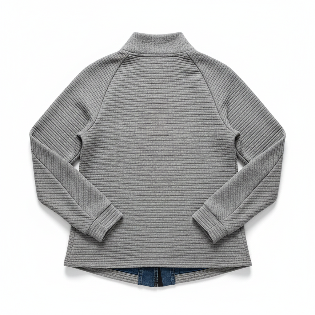 Zipper Stand Collar Pullover Sweatshirt Fashion Solid Striped Long Sleeve Top Spring And Autumn Women's Clothing