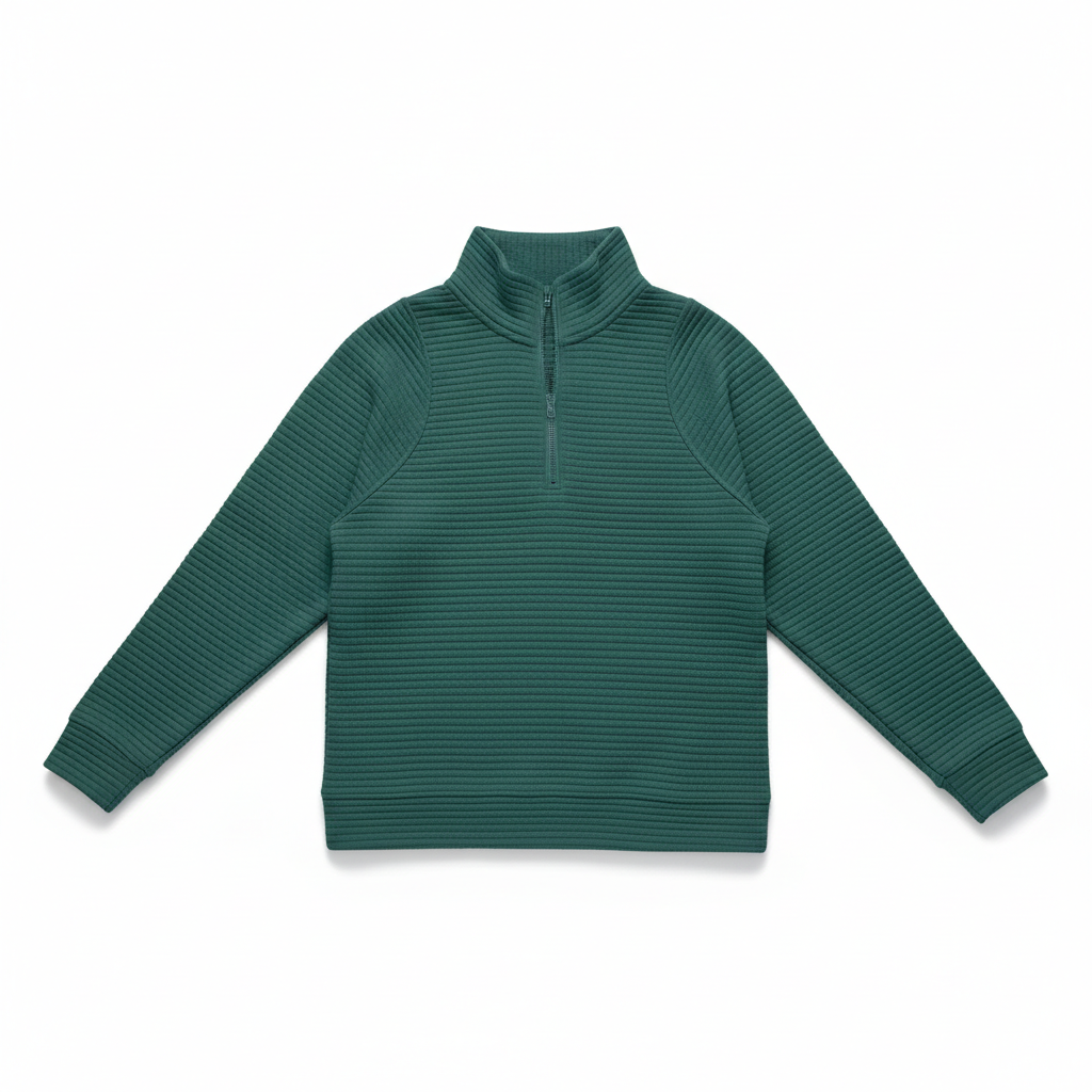 Zipper Stand Collar Pullover Sweatshirt Fashion Solid Striped Long Sleeve Top Spring And Autumn Women's Clothing