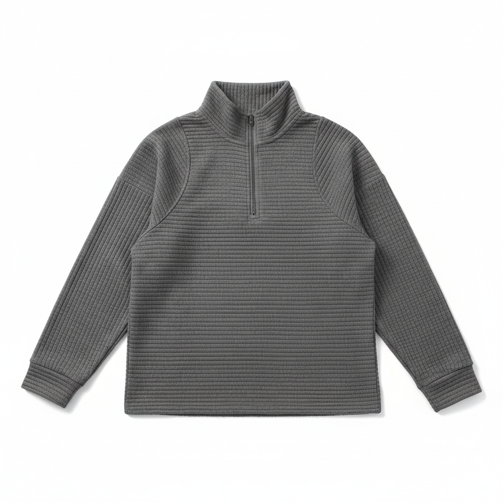 Zipper Stand Collar Pullover Sweatshirt Fashion Solid Striped Long Sleeve Top Spring And Autumn Women's Clothing