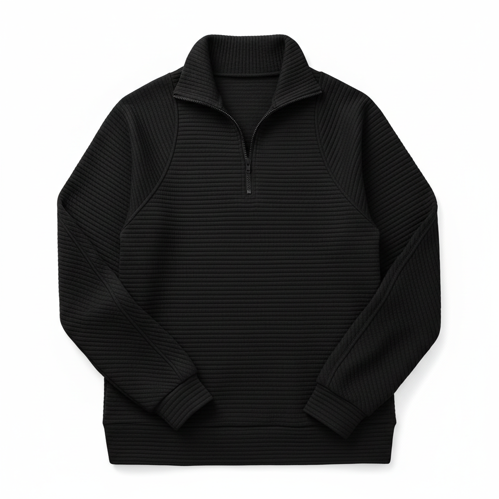 Zipper Stand Collar Pullover Sweatshirt Fashion Solid Striped Long Sleeve Top Spring And Autumn Women's Clothing