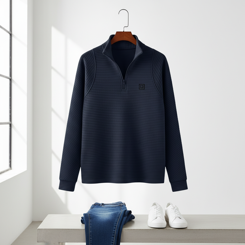 Zipper Stand Collar Pullover Sweatshirt Fashion Solid Striped Long Sleeve Top Spring And Autumn Women's Clothing