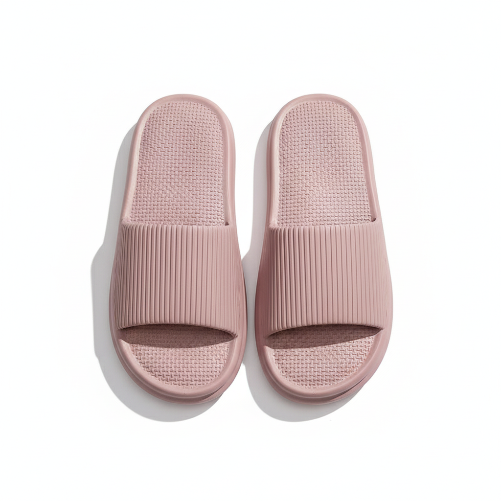 Striped Design Home Slippers For Women Men Soft Anti-slip Floor Bathroom Slippers Solid House Shoes