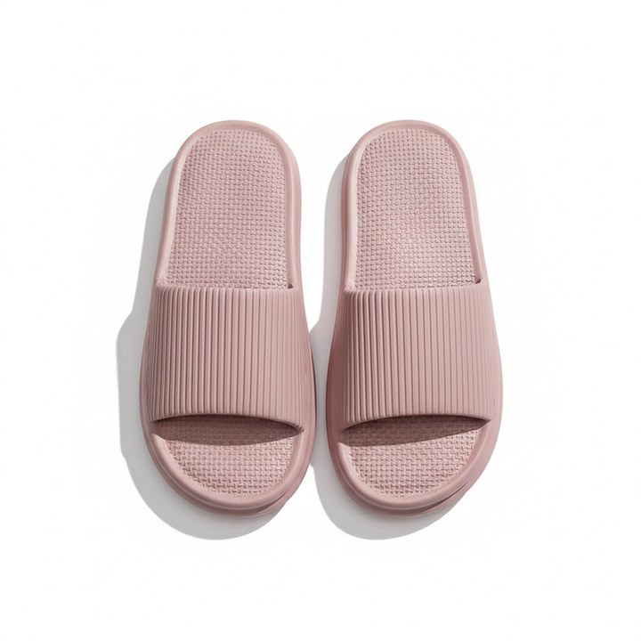 Striped Design Home Slippers For Women Men Soft Anti-slip Floor Bathroom Slippers Solid House Shoes