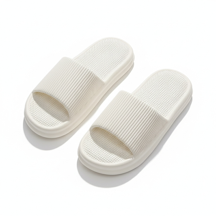 Striped Design Home Slippers For Women Men Soft Anti-slip Floor Bathroom Slippers Solid House Shoes