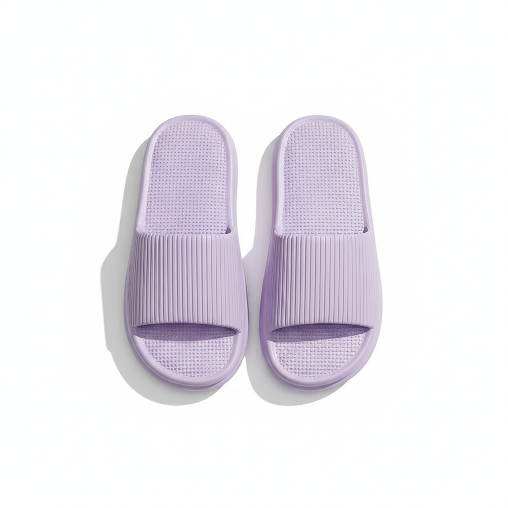 Striped Design Home Slippers For Women Men Soft Anti-slip Floor Bathroom Slippers Solid House Shoes