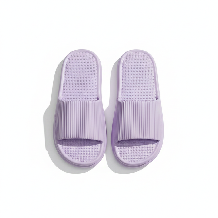 Striped Design Home Slippers For Women Men Soft Anti-slip Floor Bathroom Slippers Solid House Shoes