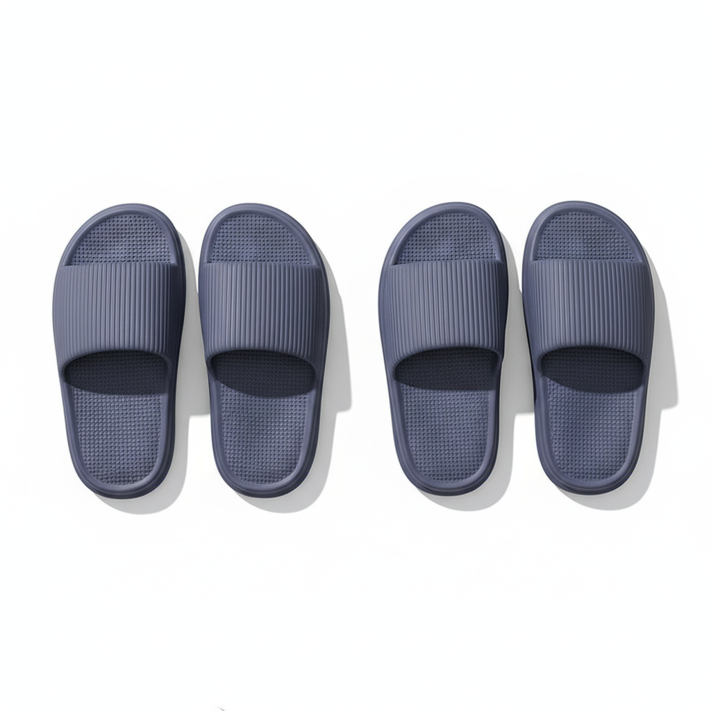 Striped Design Home Slippers For Women Men Soft Anti-slip Floor Bathroom Slippers Solid House Shoes