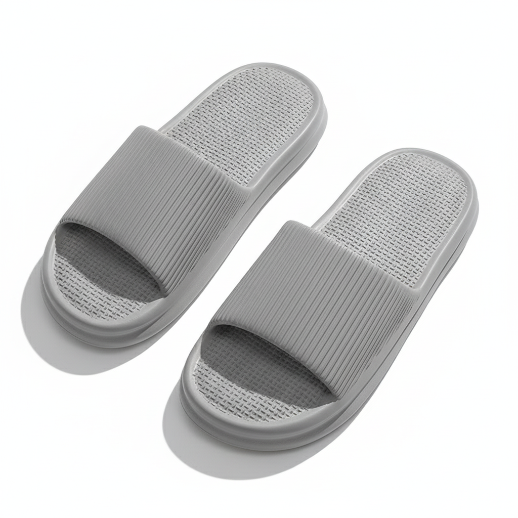 Striped Design Home Slippers For Women Men Soft Anti-slip Floor Bathroom Slippers Solid House Shoes