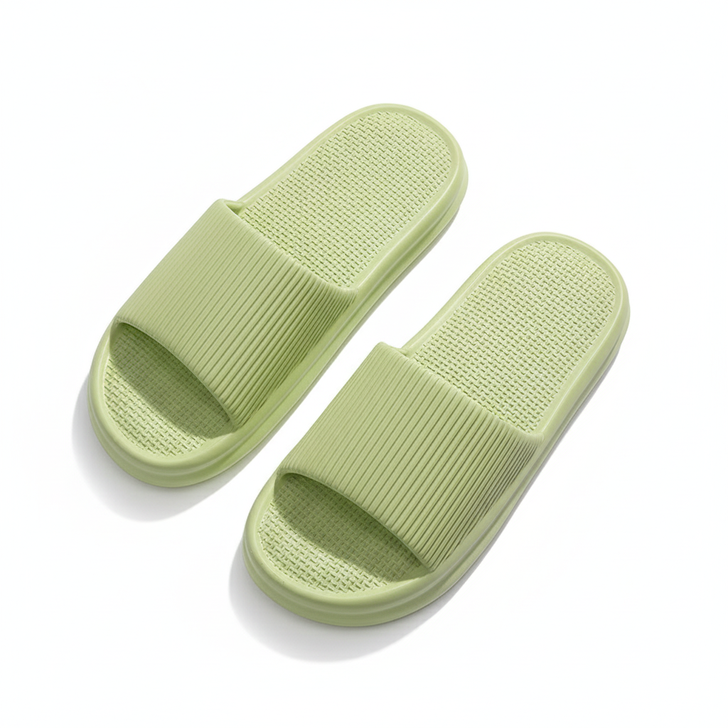Striped Design Home Slippers For Women Men Soft Anti-slip Floor Bathroom Slippers Solid House Shoes