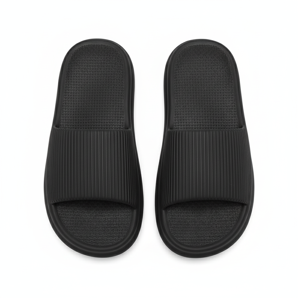 Striped Design Home Slippers For Women Men Soft Anti-slip Floor Bathroom Slippers Solid House Shoes