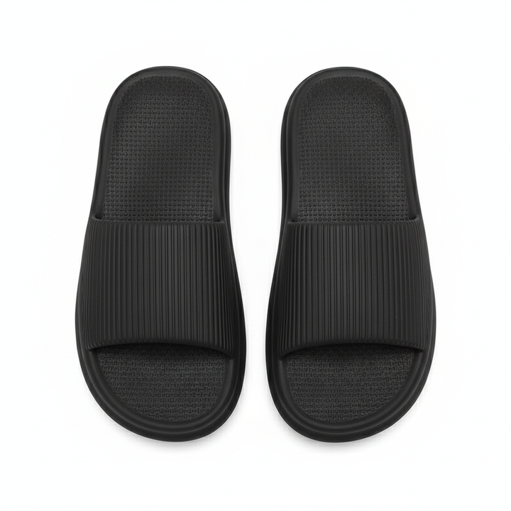 Striped Design Home Slippers For Women Men Soft Anti-slip Floor Bathroom Slippers Solid House Shoes