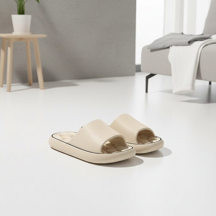 Non-slip Design Bathroom Slippers Home Summer Thick Sole Floor Bedroom House Shoes For Women Men