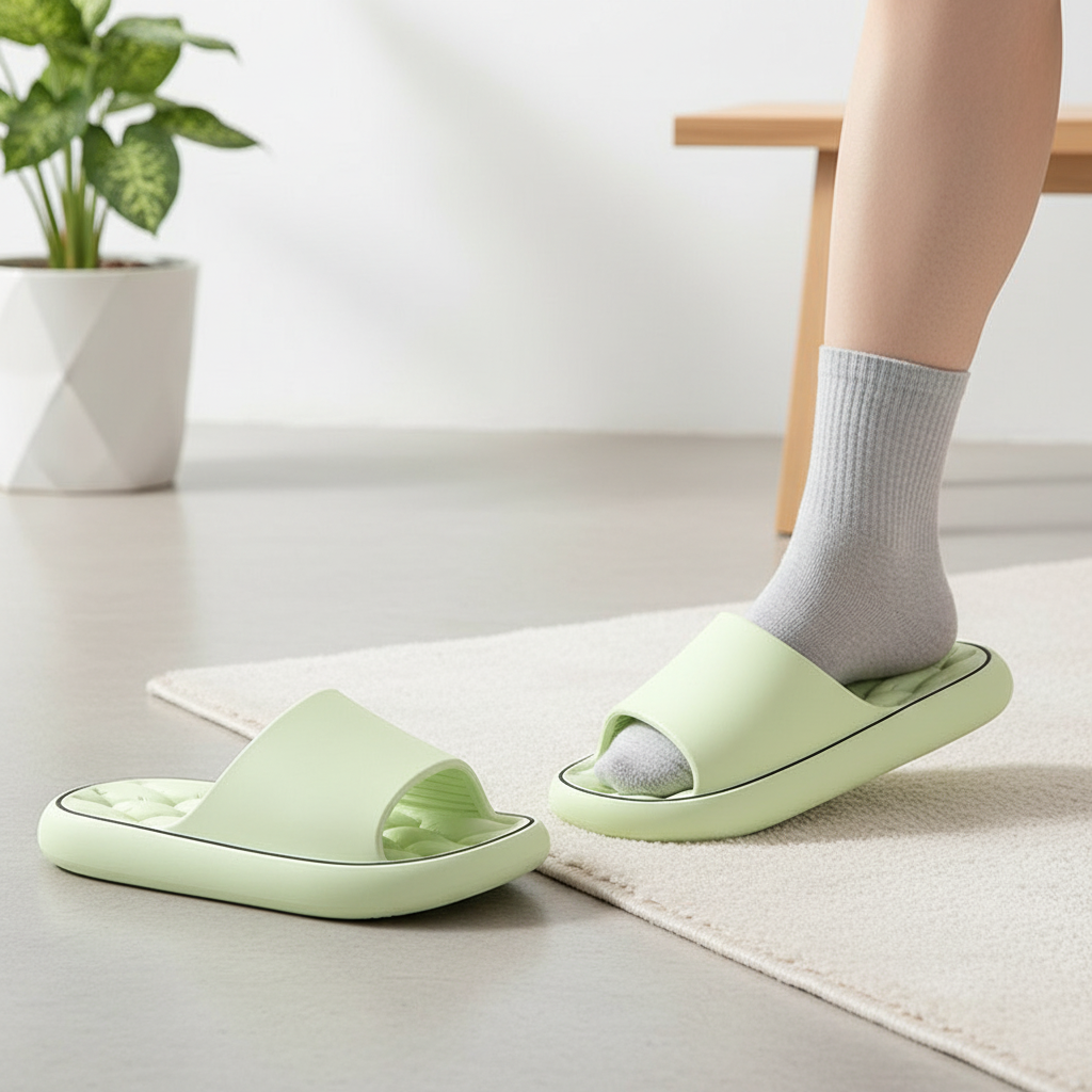 Non-slip Design Bathroom Slippers Home Summer Thick Sole Floor Bedroom House Shoes For Women Men