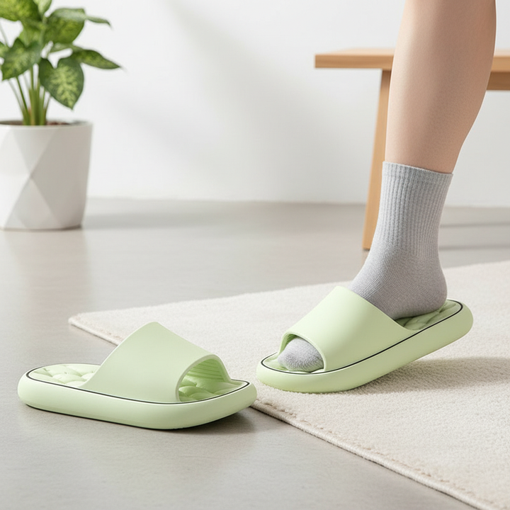 Non-slip Design Bathroom Slippers Home Summer Thick Sole Floor Bedroom House Shoes For Women Men