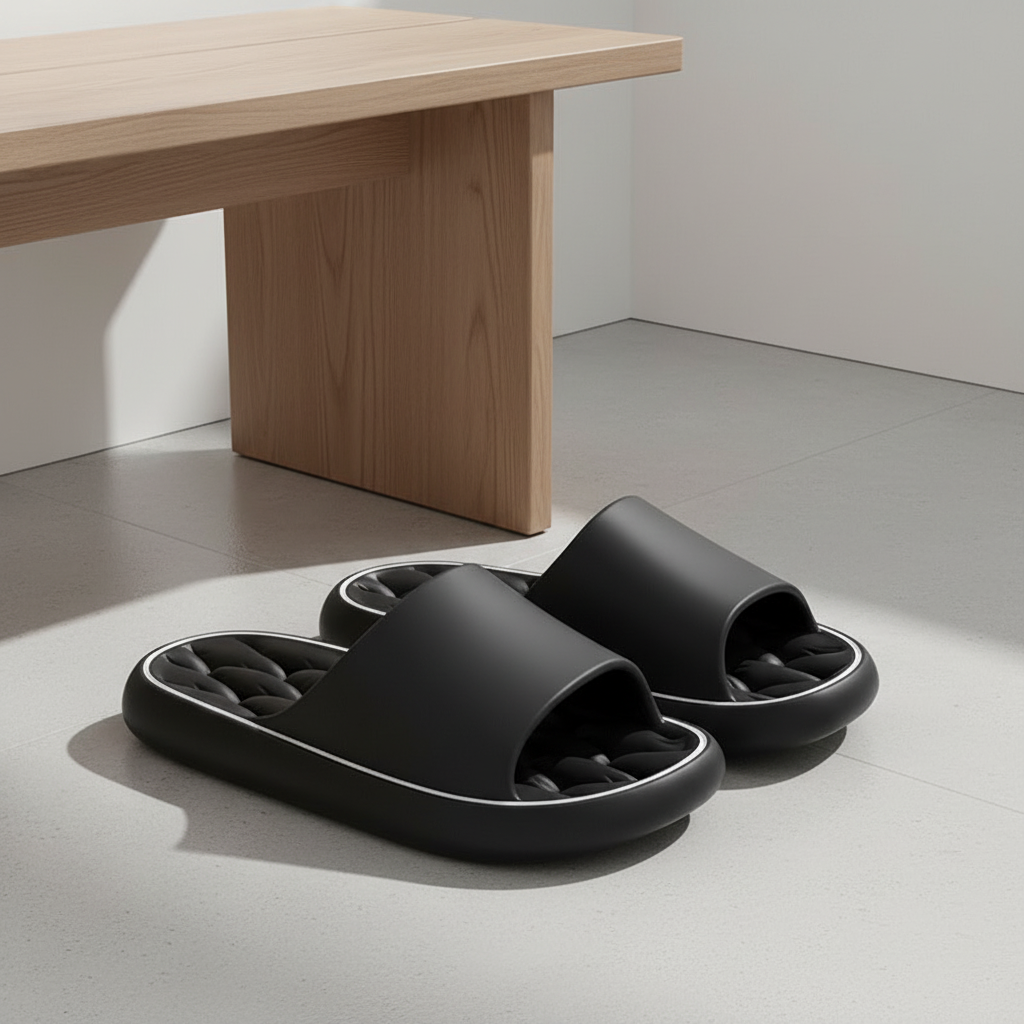 Non-slip Design Bathroom Slippers Home Summer Thick Sole Floor Bedroom House Shoes For Women Men