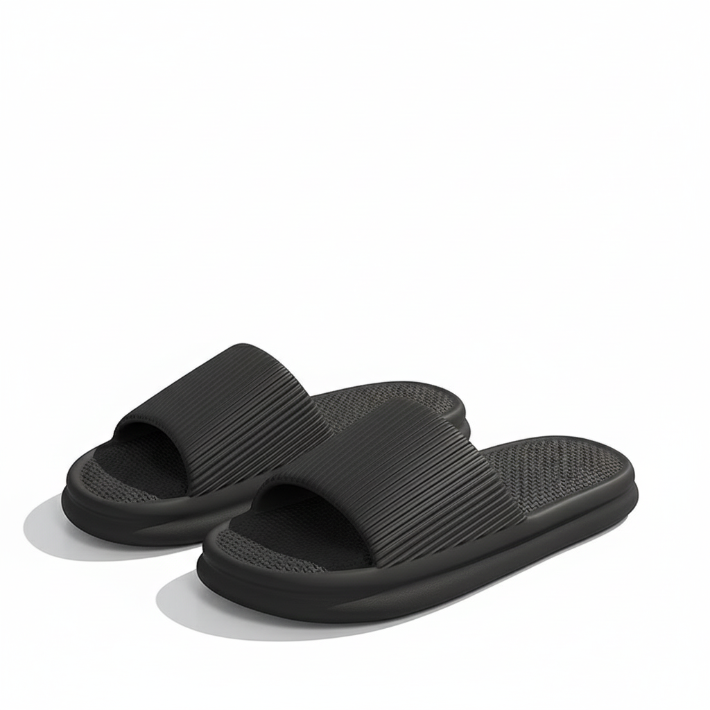Striped Design Home Slippers For Women Men Soft Anti-slip Floor Bathroom Slippers Solid House Shoes