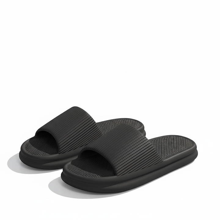 Striped Design Home Slippers For Women Men Soft Anti-slip Floor Bathroom Slippers Solid House Shoes