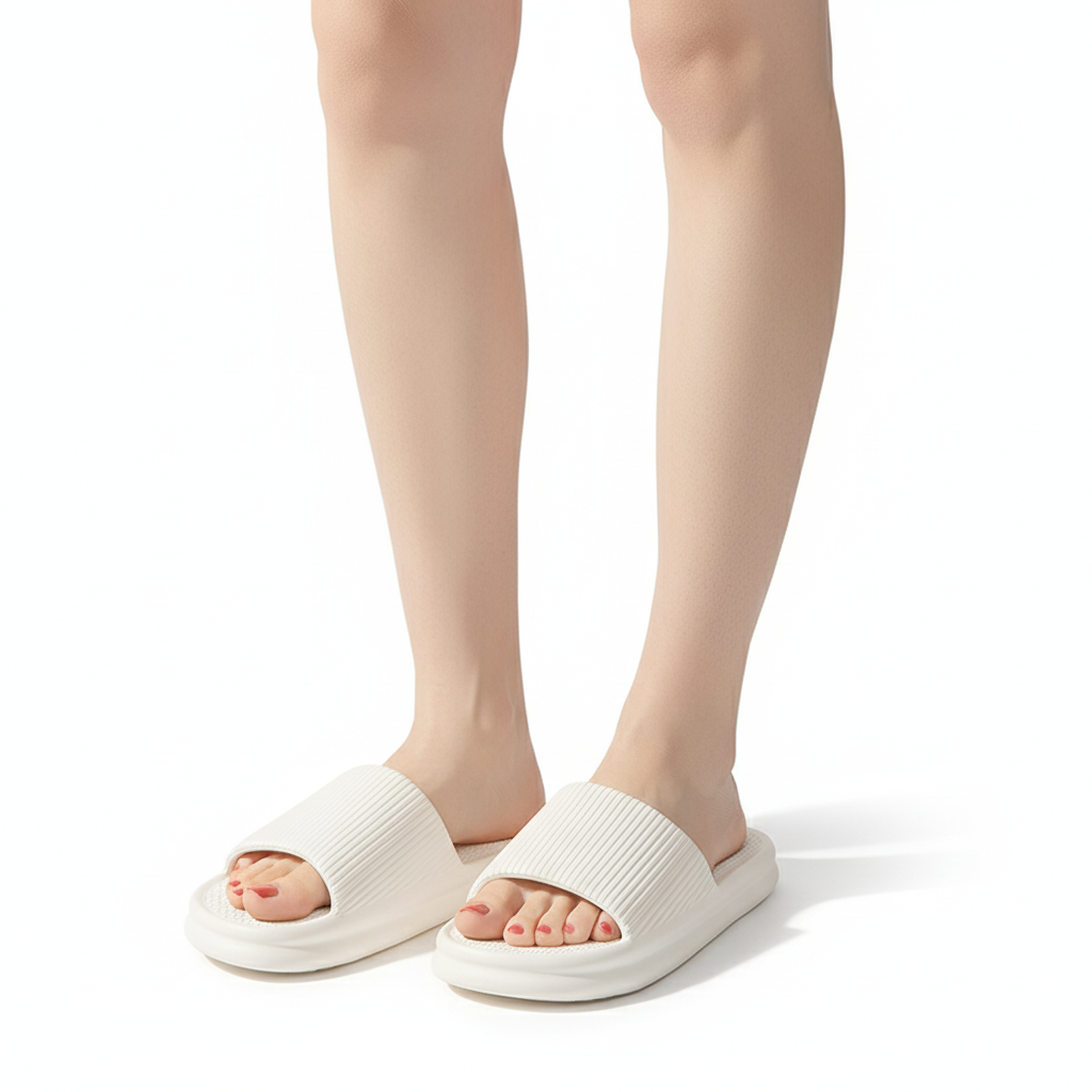 Striped Design Home Slippers For Women Men Soft Anti-slip Floor Bathroom Slippers Solid House Shoes