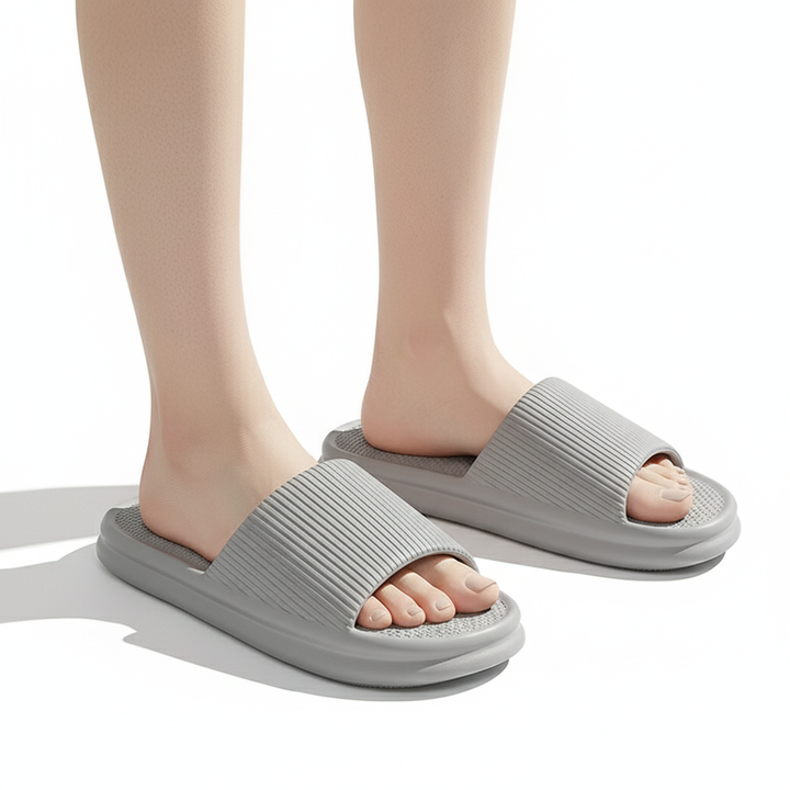 Striped Design Home Slippers For Women Men Soft Anti-slip Floor Bathroom Slippers Solid House Shoes