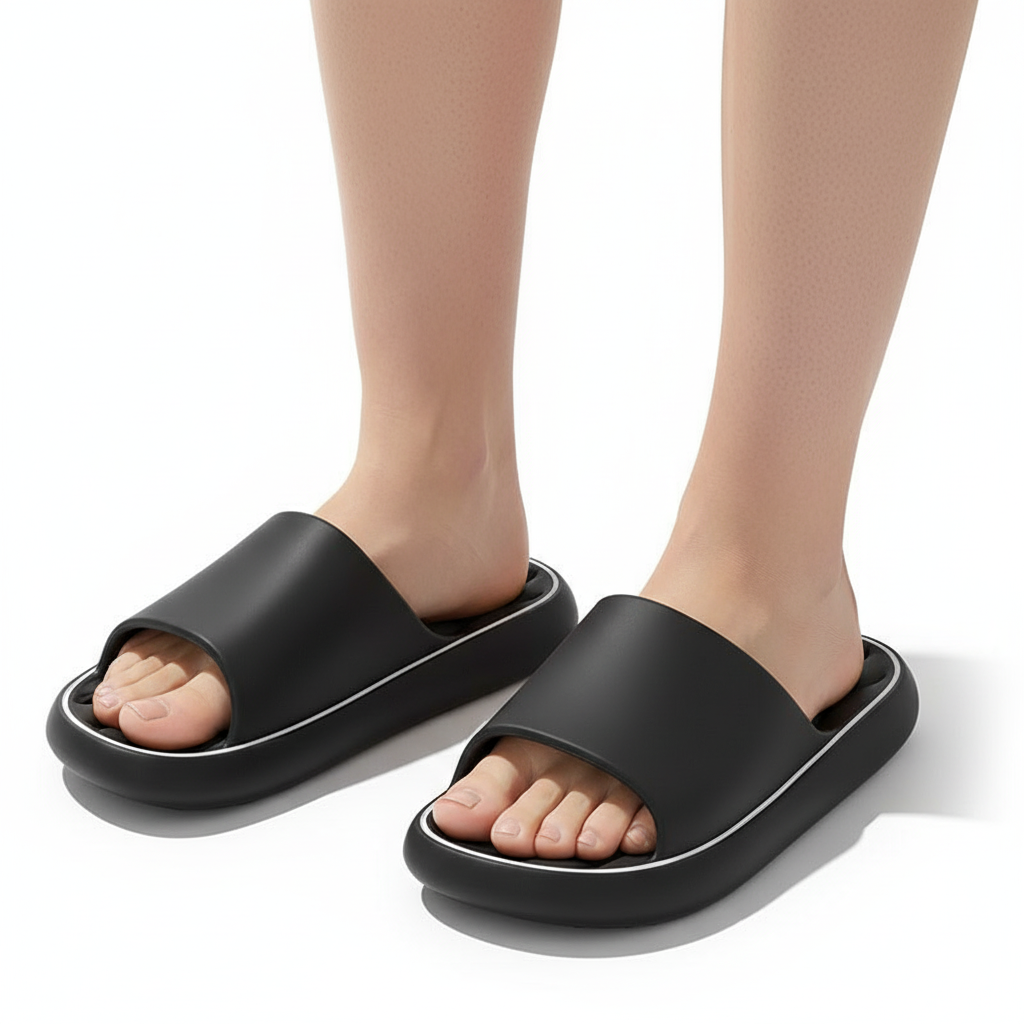 Non-slip Design Bathroom Slippers Home Summer Thick Sole Floor Bedroom House Shoes For Women Men