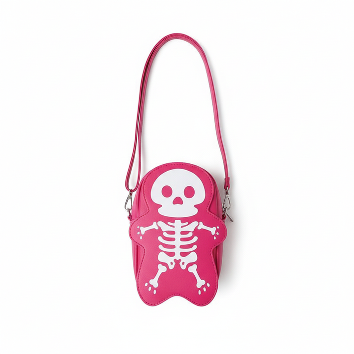 Cute Skeleton Crossbody Bag – Mini PU Leather Street Style Shoulder Bag