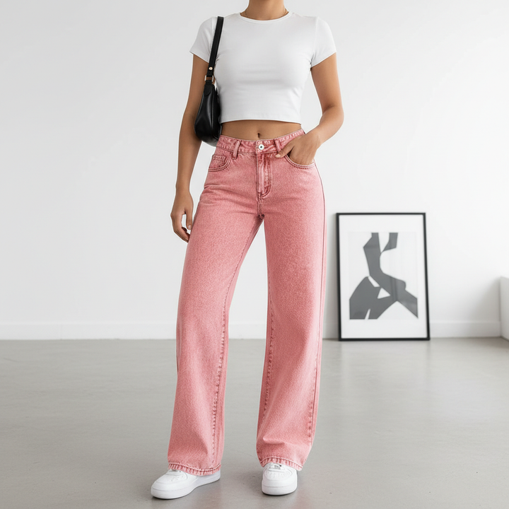 Sweet And Spicy Style High Waist Straight Jeans