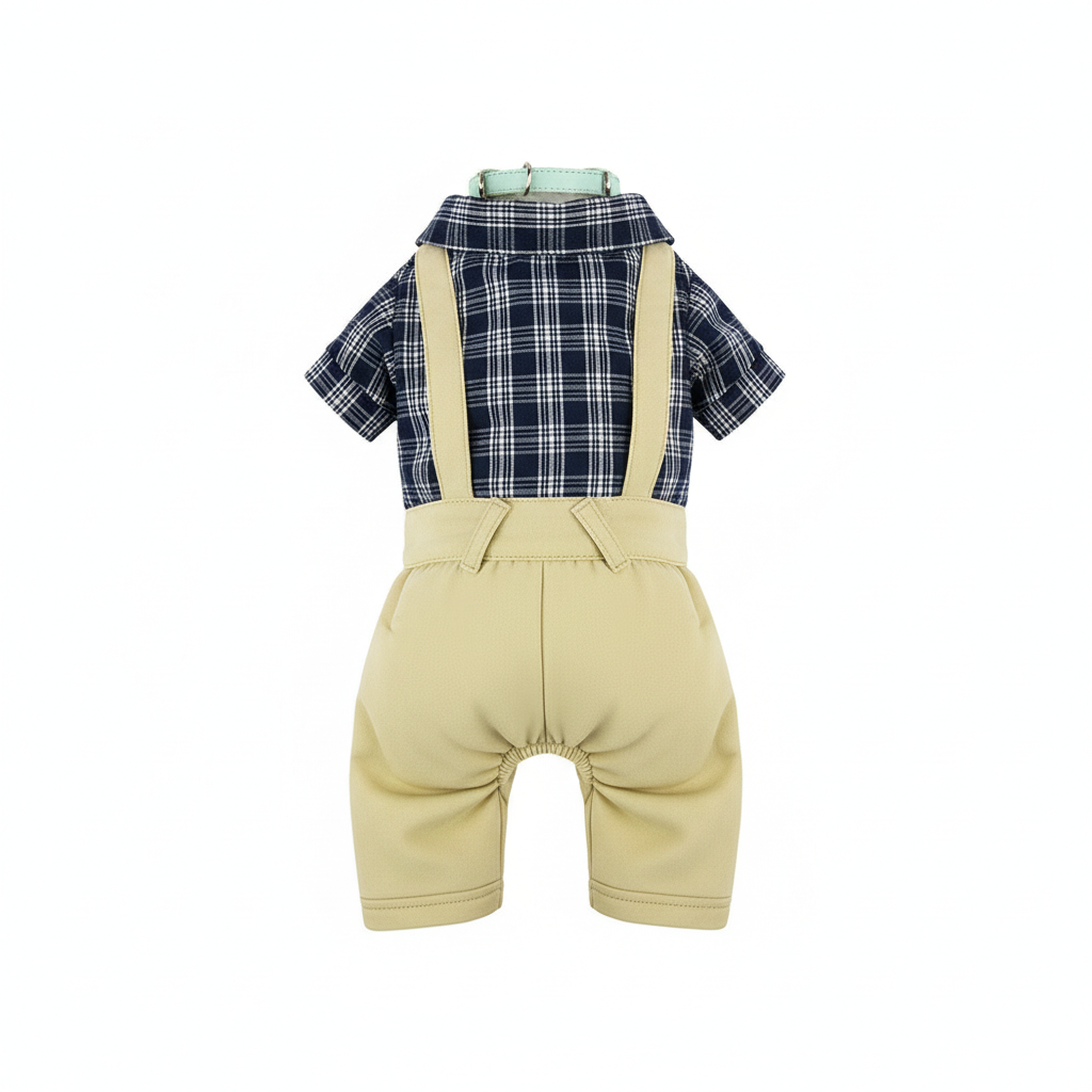 Stylish Plaid Pet Outfit – Cotton Dog &amp; Cat Clothing