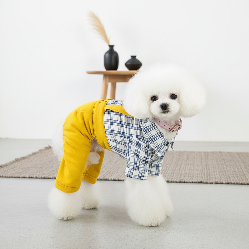 Stylish Plaid Pet Outfit – Cotton Dog &amp; Cat Clothing