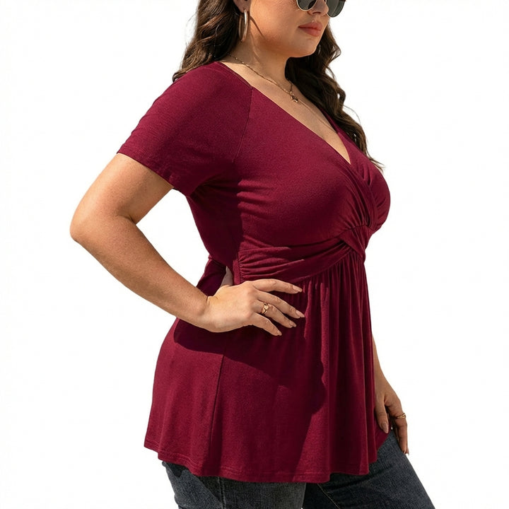 Women's Plus Size T-shirt V-neck Top